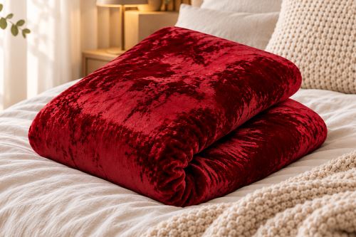 Lepedő mikroplüssbő TOP piros 90x200 cm