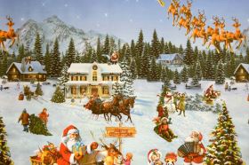 PVC terítő KARÁCSONYI RENO 140x140 cm