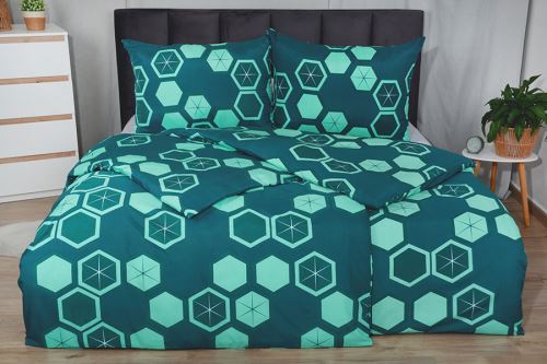 Ágyneműhuzat mikroszatén 4 részes VINKA türkiz