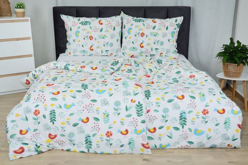 Pamut ágyneműhuzat PLUS MADARA fehér (5)