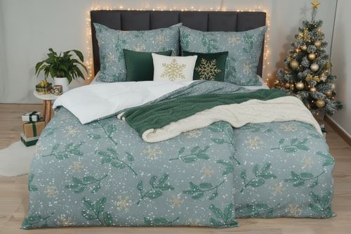 Karácsonyi Pamut ágyneműhuzat BASIC MENDA szürke