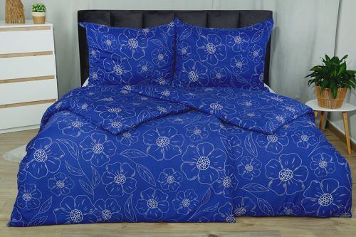 Ágyneműhuzat mikroszatén 4 részes MERA kék
