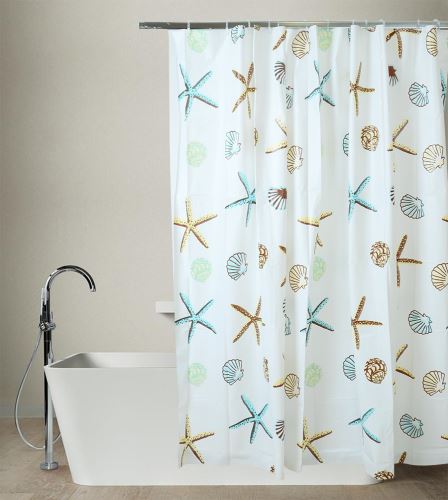 Zuhanyfüggöny tengeri kagylók türkiz