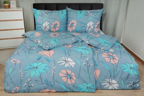 Pamut ágyneműhuzat hosszított PLUS IZA kék