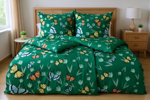 Mikroszálas ágyneműhuzat pamuthatású TERELA zöld