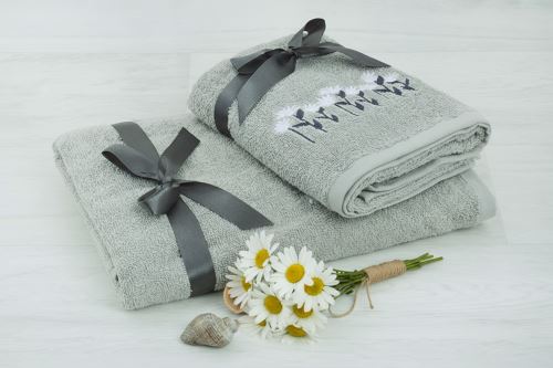 Törölköző és fürdőlepedő szett KANTO világosszürke