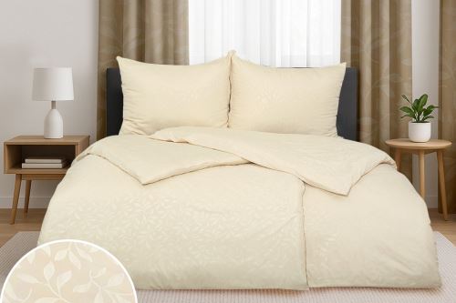 Damaszt mikro ágyneműhuzat OKSA bézs