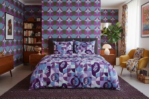 Ágyneműhuzat mikroszatén 4 részes SAFA lila (5)