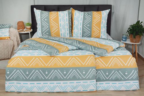 Krepp ágyneműhuzat PLUS KOMA okker