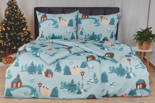 Krepp ágyneműhuzat PLUS VERNA türkiz