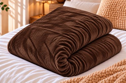 Lepedő mikroplüssbő TOP barna 90x200 cm