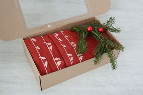 Ajándékcsomagok Törölköző és fürdőlepedő HELIX boros