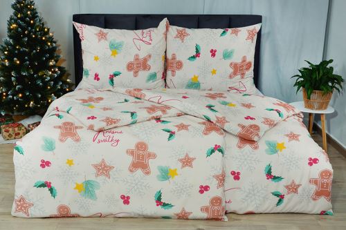 Karácsonyi Pamut ágyneműhuzat PLUS PARNA bézs
