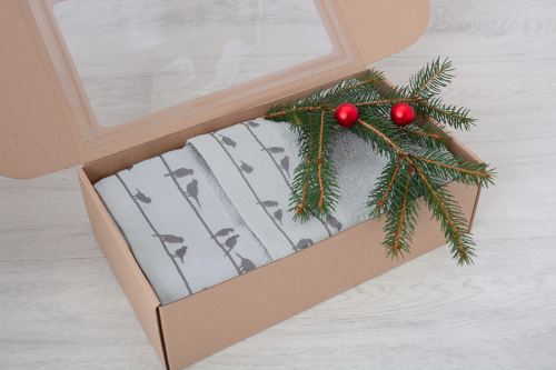 Ajándékcsomagok Törölköző és fürdőlepedő HELIX szürke