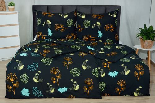 Mikroszálas ágyneműhuzat pamuthatású hosszított LIVA fekete (1)