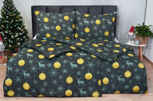 Karácsonyi Ágyneműhuzat mikroszatén POJA arany