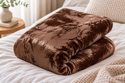 Lepedő mikroplüssbő TOP sötétbarna 200x220 cm
