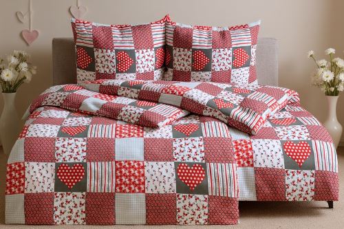Mikroszálas ágyneműhuzat pamuthatású VILERA piros