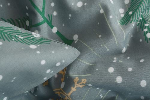 Karácsonyi Pamut ágyneműhuzat BASIC MENDA szürke (7)