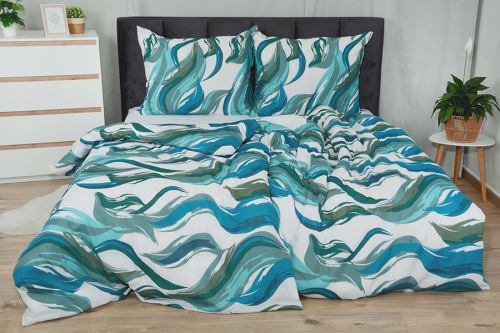 Pamut ágyneműhuzat PLUS 4 részes MALVA türkiz (6)