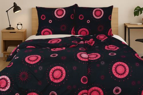 Mikroszálas ágyneműhuzat pamuthatású 4 részes LELA málna