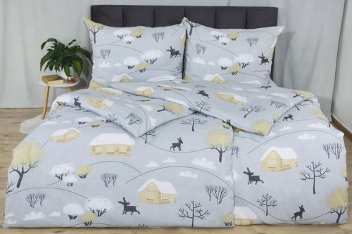 Pamut ágyneműhuzat PLUS BIANO szürke