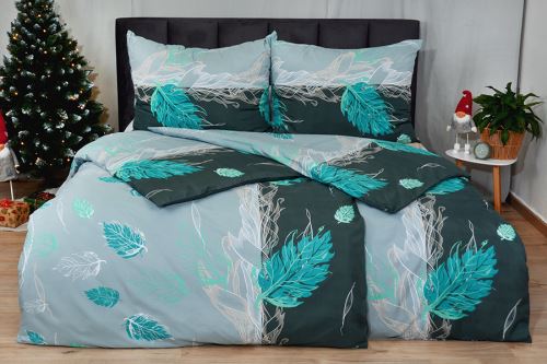 Ágyneműhuzat mikroszatén BILA türkiz