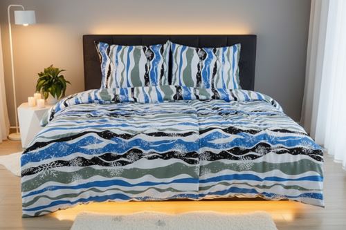 Karácsonyi Pamut ágyneműhuzat BASIC LASTA kék