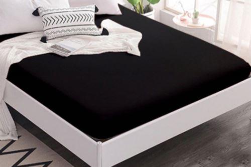 AKCIÓ! Jersey lepedő EKONOM 90x200 cm fekete (3)