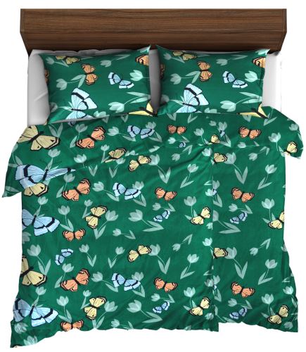 Mikroszálas ágyneműhuzat pamuthatású 4 részes TERELA zöld (7)