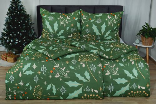 Karácsonyi Krepp ágyneműhuzat mikro BASIC TOUTA zöld