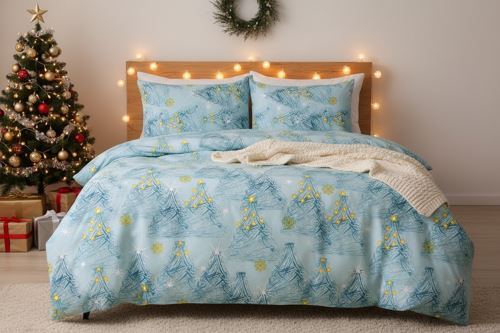 Mikroszálas ágyneműhuzat pamuthatású 4 részes BELORA kék