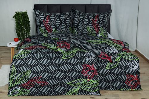 Ágyneműhuzat mikroszatén hosszított IRISTA fekete