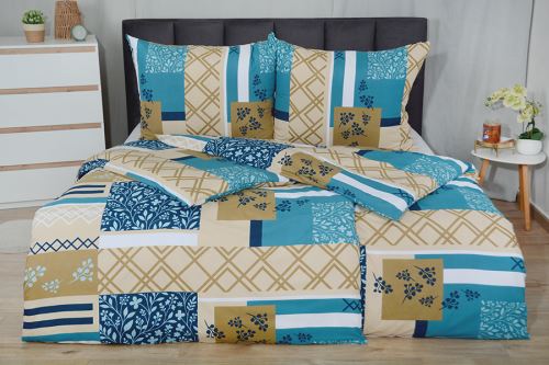 Ágyneműhuzat mikroszatén 4 részes ORNY kék