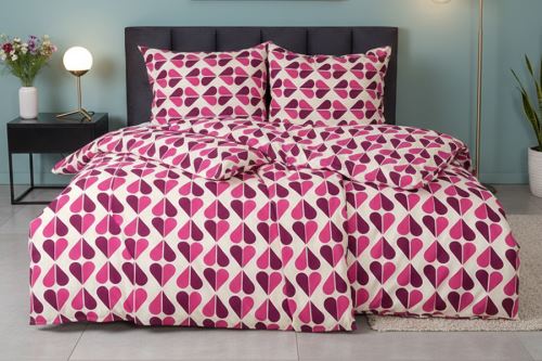 Mikroszálas ágyneműhuzat pamuthatású ORLEKA málna