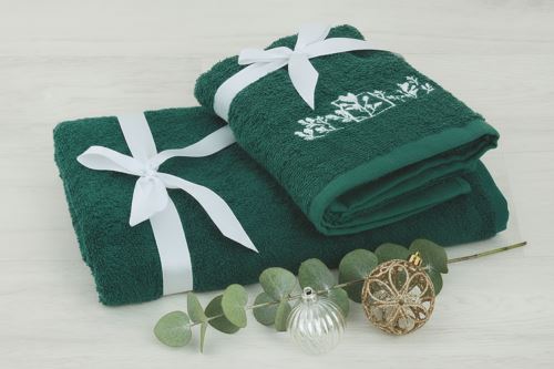 Törölköző és fürdőlepedő szett LIPTO zöld