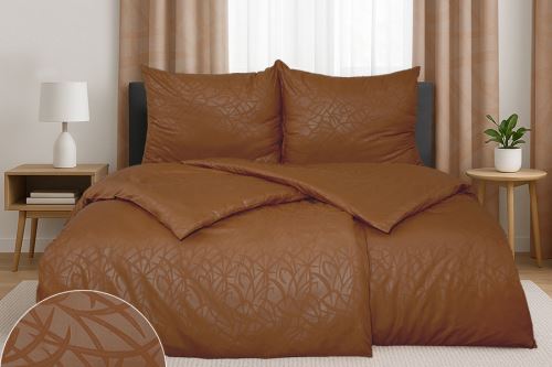 Damaszt mikro ágyneműhuzat MUSA barna