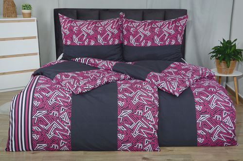 Mikroszálas ágyneműhuzat pamuthatású 4 részes SAJA málna