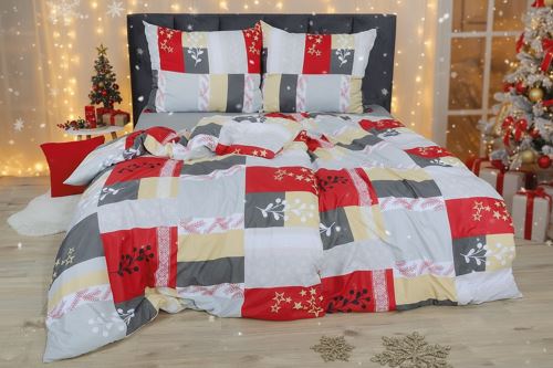 Karácsonyi Ágyneműhuzat mikroszatén PASKA piros