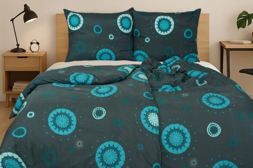 Mikroszálas ágyneműhuzat pamuthatású 4 részes LELA türkiz