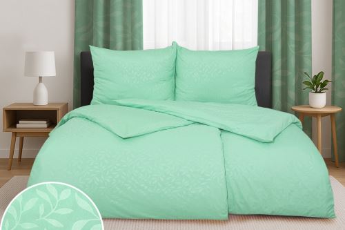 Damaszt mikro ágyneműhuzat 4 részes OKSA mentol