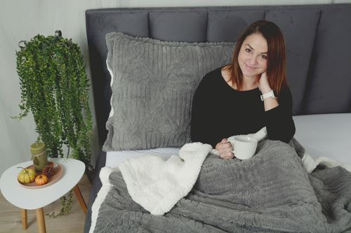 Kétoldalas báránygyapjú szett MELA szürke 2 ks