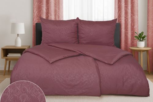 Damaszt mikro ágyneműhuzat LONKA boros